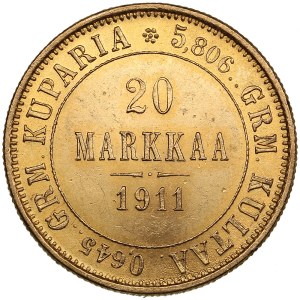 Finland, Russia 20 Markkaa 1911 L