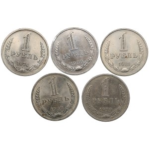 Group of Russia, USSR 1 Rouble 1969, 1970, 1974, 1980, 1981 (5)