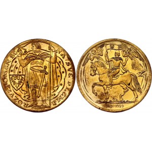 Czechoslovakia Brass 5 Dukat 1929 (1973) Medalic Coinage
