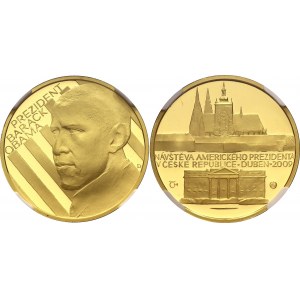 Czech Republic Gold Medal Visit of President Barack Obama to the Czech Republic 2009 NGC PF 69 ULTRA CAMEO