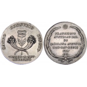 Austria Silver Medal Wedding Francis II with Carolina Augusta 1816