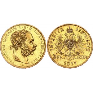 Austria 8 Florin / 20 Francs 1877