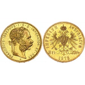 Austria 8 Florin / 20 Francs 1878