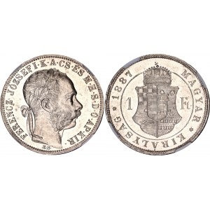 Hungary 1 Forint 1887 KB NGC MS 62