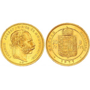 Hungary 8 Forint / 20 Francs 1877 KB NGC MS 61