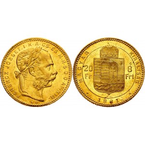 Hungary 8 Forint / 20 Francs 1881 KB