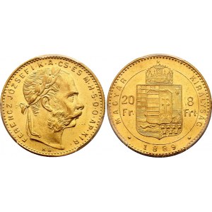 Hungary 8 Forint / 20 Francs 1889 KB PCGS MS61