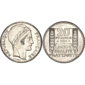 France 20 Francs 1934 NGC MS 63