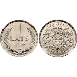 Latvia 1 Lats 1924 NGC MS 64