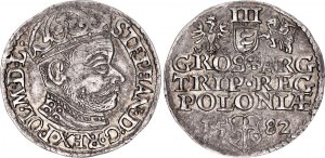 Poland 3 Groszy / Trojak 1582 Olkusz Mint R1