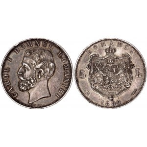 Romania 5 Lei 1880 B