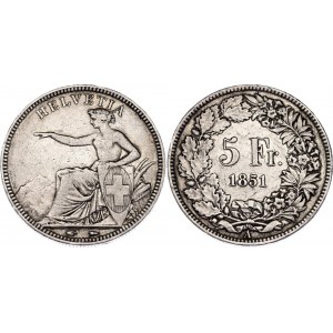 Switzerland 5 Francs 1851 A