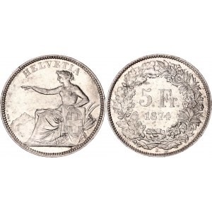 Switzerland 5 Francs 1874 B.