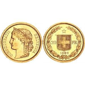 Switzerland 20 Francs 1886 B