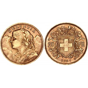 Switzerland 20 Francs 1947 B