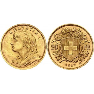 Switzerland 20 Francs 1947 B