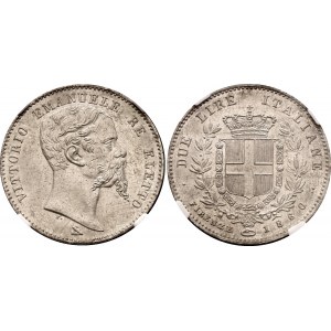 Italian States Cisalpine Republic 2 Lire 1860 RF NGC MS 64