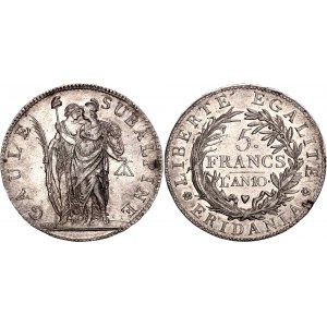 Italian States Piedmont 5 Francs 1801 L'an 10