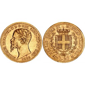 Italian States Sardinia 20 Lire 1859 B