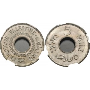 Palestine 5 Mils 1927 NGC MS 65