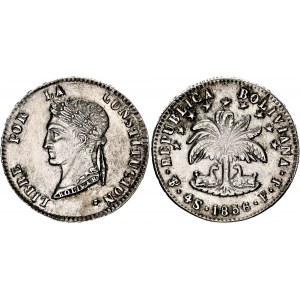 Bolivia 4 Soles 1856 PTS FJ