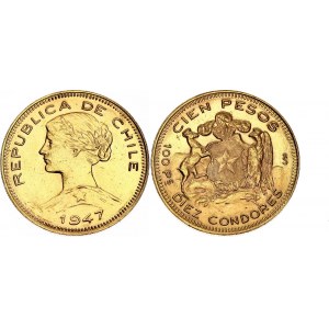 Chile 100 Pesos 1947 So