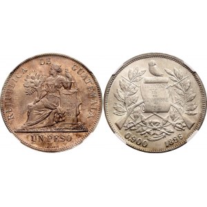 Guatemala 1 Peso 1896 NGC MS 64