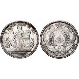 Honduras 1 Peso 1889 /8 Overdate