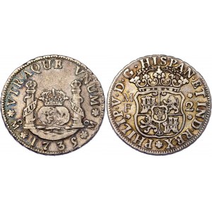 Mexico 2 Reales 1835 / 4 Mo MF Overdate