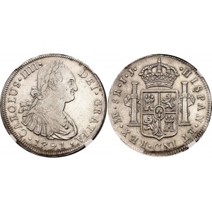 Peru 8 Reales 1791 LIMAE IJ NGC AU