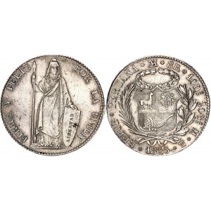 Peru 8 Reales 1855 LIMAE MB