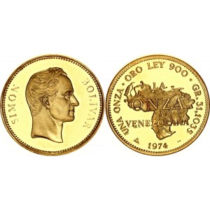 Venezuela Gold Medal La Onza Venezolana 1974