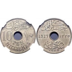 Egypt 10 Milliemes 1917 AH 1335 NGC UNC