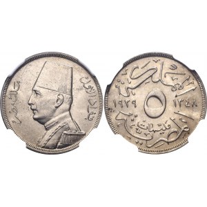 Egypt 5 Milliemes 1929 AH 1348 BP NGC MS 64