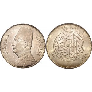 Egypt 20 Piastres 1929 AH 1348 BP PCGS MS 62
