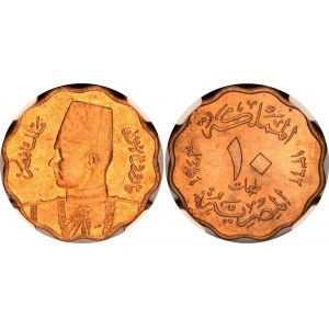 Egypt 10 Milliemes 1943 AH 1362 NGC MS 64 RD