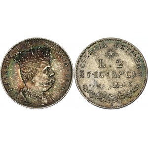 Italian Eritrea 2 Lire 1890