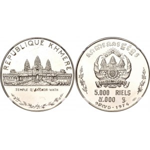 Cambodia 5000 Riels 1974 NGC PF 66