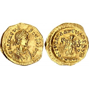 Byzantium Anastasius Tremissis 491 - 518 AD Constantinople Mint