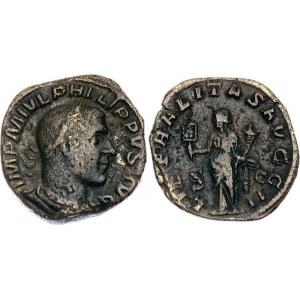 Roman Empire Philip I Sestertius 244 - 249 AD Liberitas