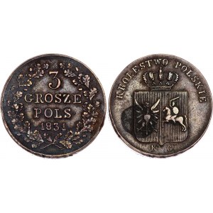 Russia - Poland 3 Grosze 1831 KG
