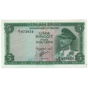 Brunei 5 Ringgit / 5 Dollars 1967