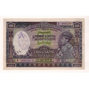 India 1000 Rupees 1937 (ND)