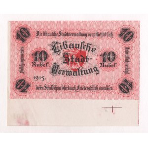 Latvia Libava 10 Roubles 1915 With a Field