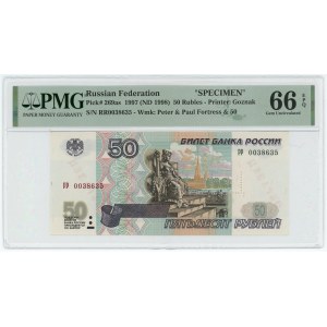 Russian Federation 50 Roubles 1997 (1998) Specimen PMG 66 EPQ Gem UNC