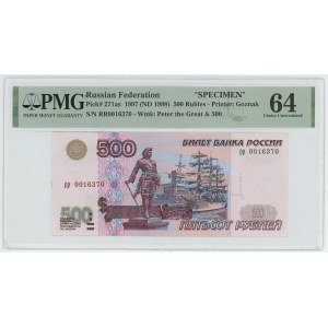 Russian Federation 500 Roubles 1997 (1998) Specimen PMG 64 Choice UNC