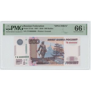 Russian Federation 500 Roubles 1997 (2010) Specimen PMG 66 EPQ Gem UNC