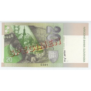 Slovakia 20 Korun 1993 Specimen