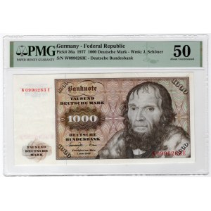 Germany - FRG 1000 Deutsche Mark 1977 PMG 50 About Uncirculated