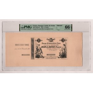 France Bank of Sedan 2 Francs 1871 Proof PMG 66 EPQ